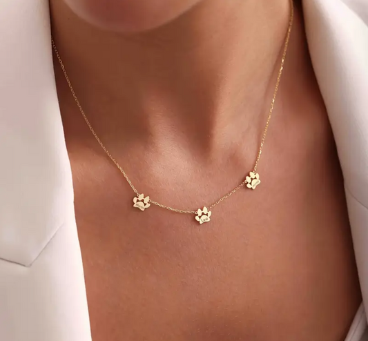 PG07 - 18K Gold Plated Petite Paw Print Necklace