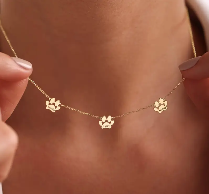 PG07 - 18K Gold Plated Petite Paw Print Necklace