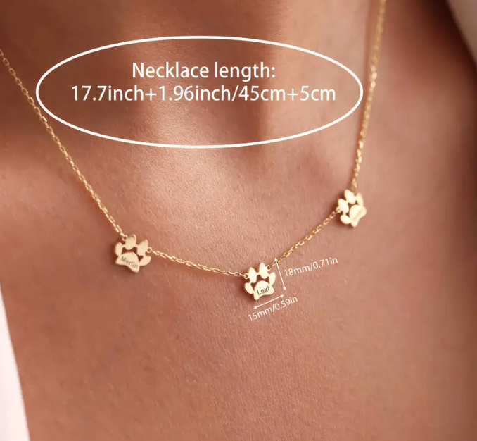 PG07 - 18K Gold Plated Petite Paw Print Necklace