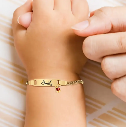 PG09 - Babies and kids personalized bracelet with birthstone