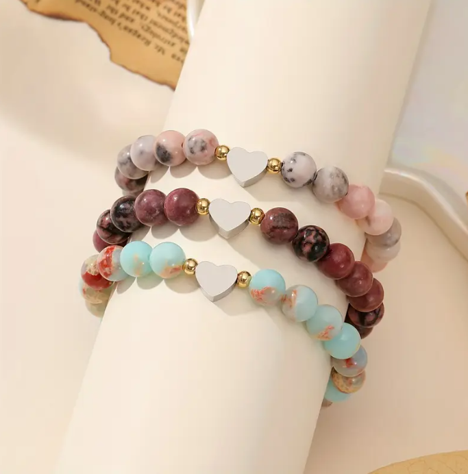 PG26 - Personalized Boho Vintage Style Stretch Bracelet